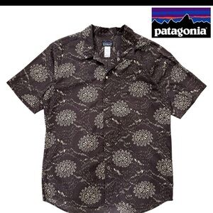 Patagonia Men's Brown Cream Short-Sleeve Button-Up Shirt | Organic Cotton | NEW